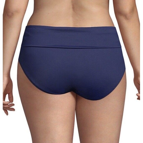 Lands' End Women's Plus Size 2X Navy Blue Swimsuit Mid Rise Bikini Bottom New - Picture 3 of 9